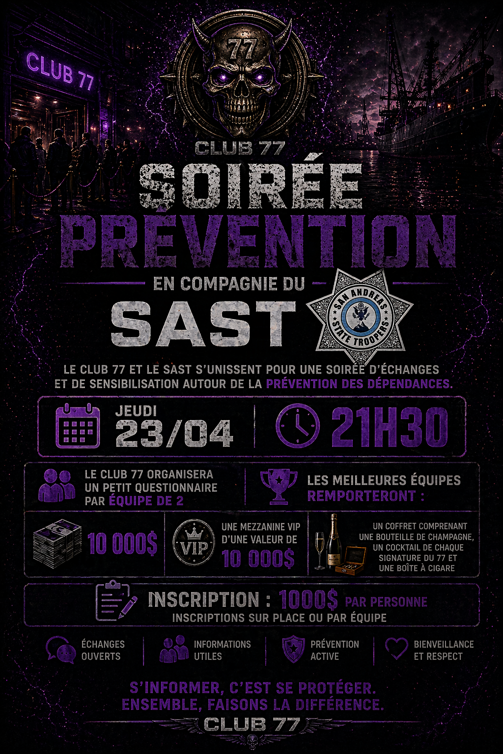 CLUB 77 — SOIRÉE PRÉVENTION